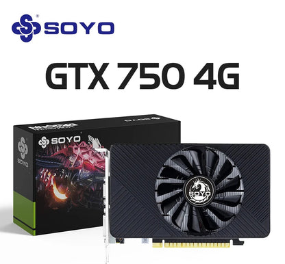 Carte Graphique SOYO NVIDIA GTX 750 / 750 Ti 4Go GDDR5 – PCIe 3.0, Faible Consommation